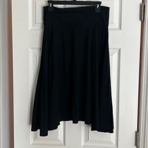 LA made cotton casual Black Midi Skirt